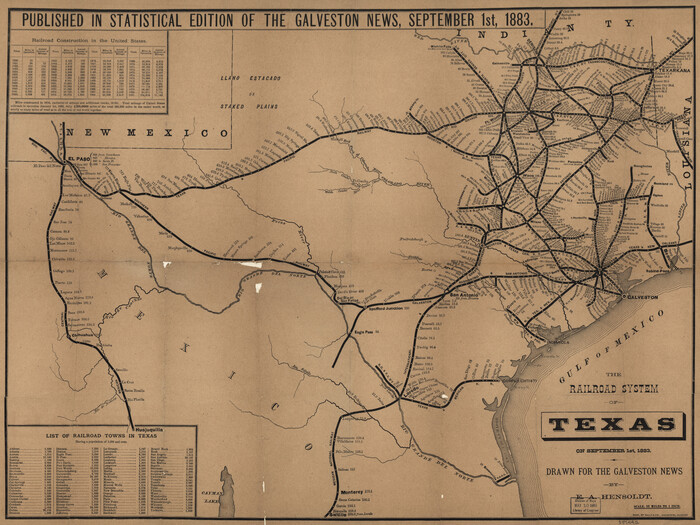 93618, The railroad system of Texas on September 1st, 1883, Library of Congress