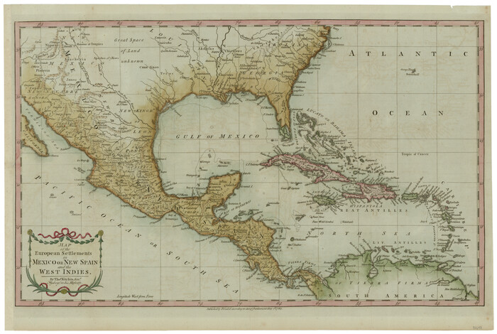 93643, Map of the European Settlements in Mexico or New Spain and the West Indies, General Map Collection
