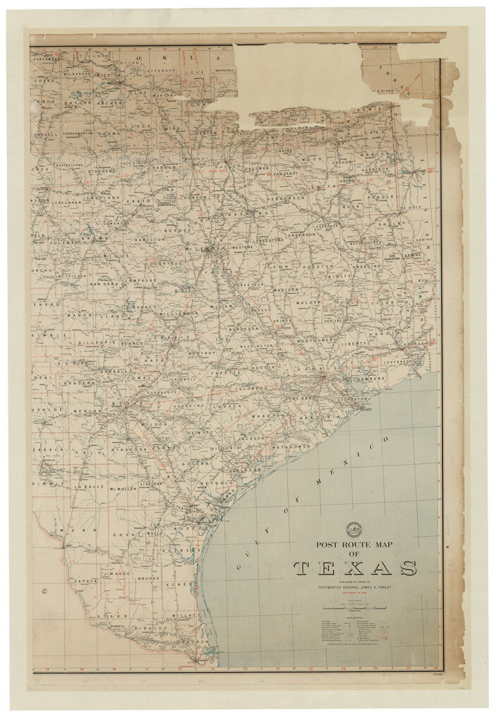 93668, Post Route Map of Texas (Inset 1: Dallas-Fort Worth Area; Inset 2: Texas Panhandle), General Map Collection