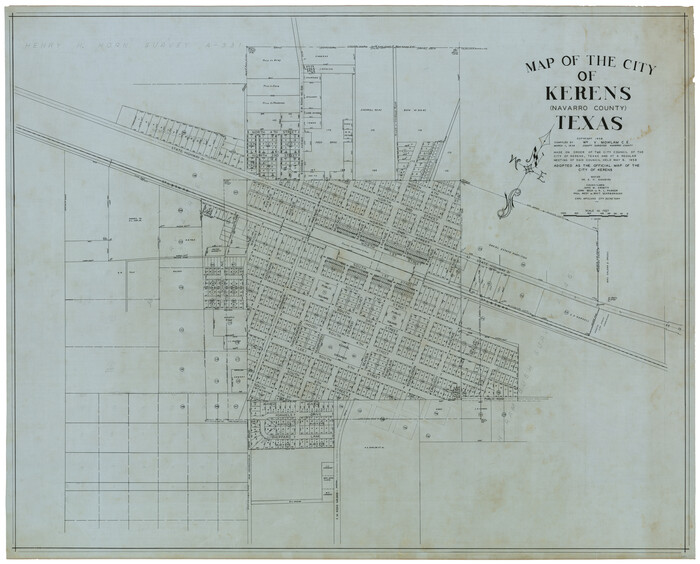93670, Map of the City of Kerens (Navarro County) Texas, General Map Collection