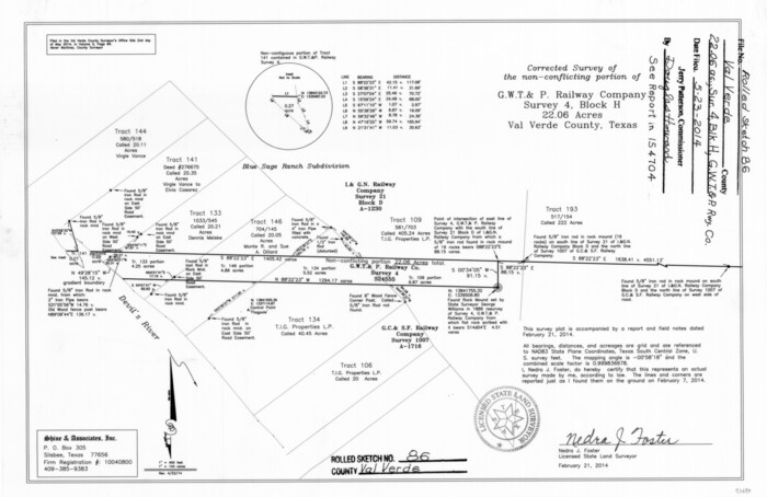 93690, Val Verde County Rolled Sketch 86, General Map Collection