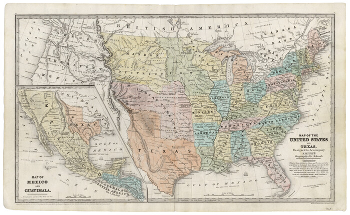 93691, Map of the United States and Texas designed to accompany Smith's Geography for Schools (Inset: Map of Mexico and Guatimala), General Map Collection