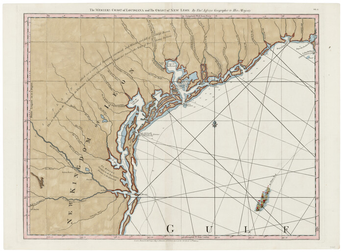 93705, The Western Coast of Louisiana and The Coast of New Leon, General Map Collection
