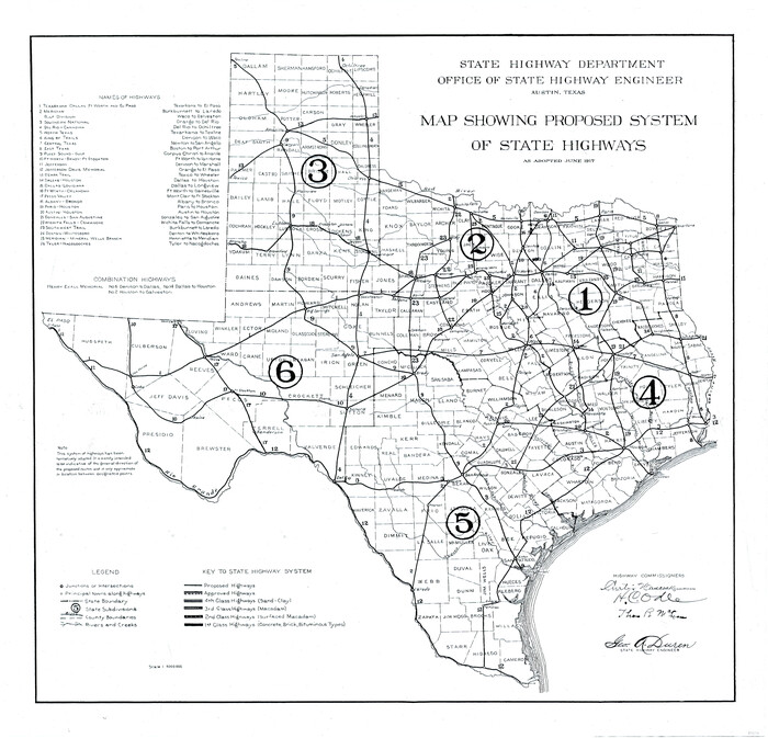93717, Map Showing Proposed System of State Highways, General Map Collection