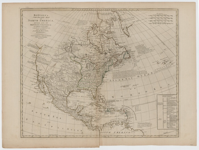 93732, Bowles's New Pocket Map of North America, divided into it's Provinces, Colonies, &c., General Map Collection