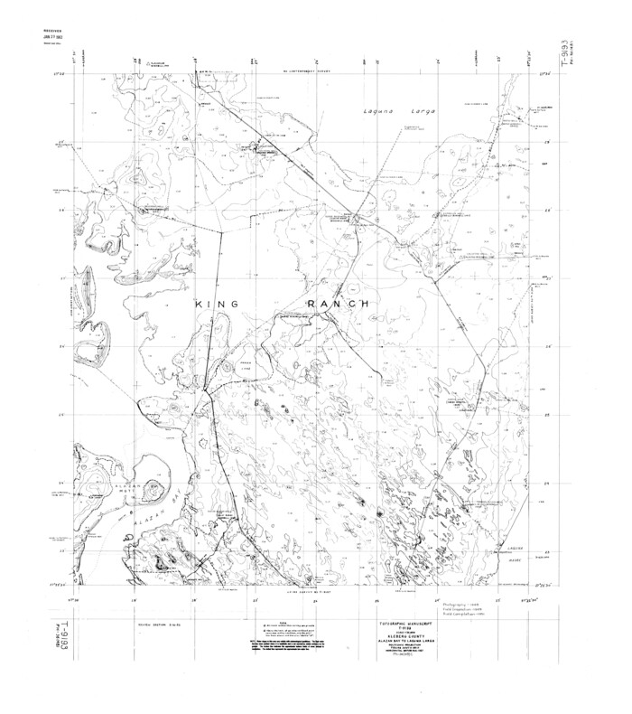9374, Kleberg County Rolled Sketch 10-11, General Map Collection