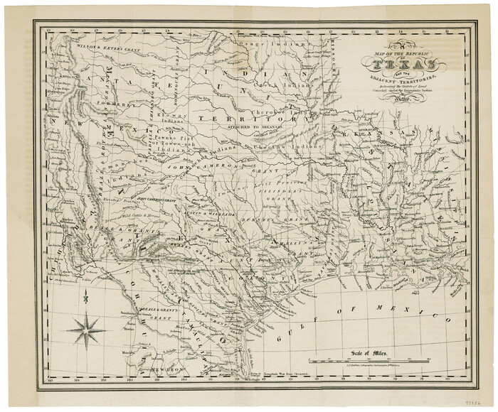 93752, A Map of the Republic of Texas and the adjacent territories, indicating the grants of land conceded under the empresario system of Mexico, General Map Collection
