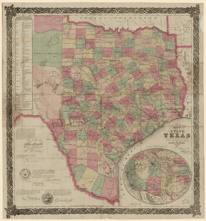 93759, J. De Cordova's Map of the State of Texas Compiled from the records of the General Land Office of the State, Rees-Jones Digital Map Collection