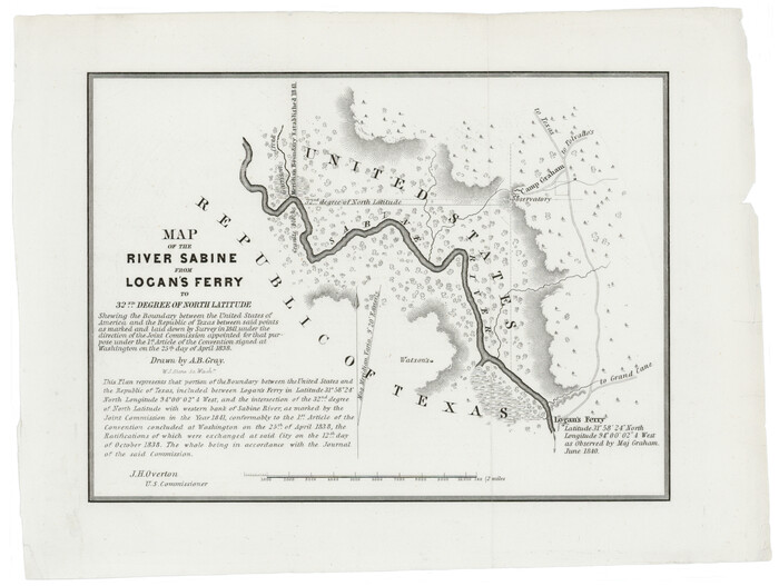 93768, Map of the River Sabine from Logan's Ferry to 32nd degree of north latitude, Rees-Jones Digital Map Collection