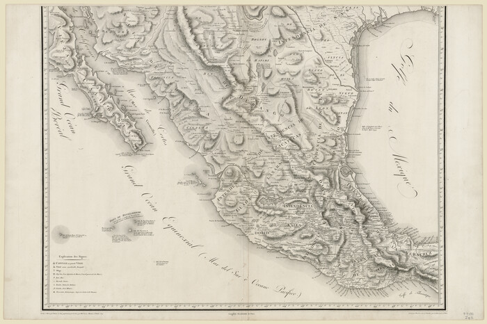 93782, Carte Générale du Royaume de la Nouvelle Espagne depuis le Parallele de 16° jusqu'au Parallele de 38° (Latitude Nord) dressée sur des Observations Astronomiques et sur l'ensemble des Matériaux qui existoient à Mexico, au commencement de l'année 1804, Texana Foundation Collection