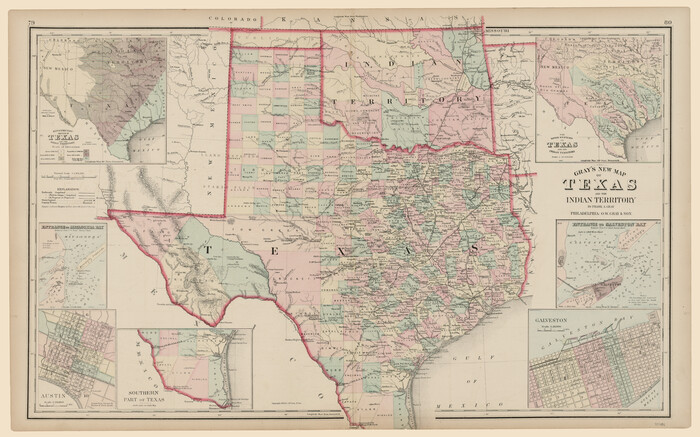 93786, Gray's New Map of Texas and the Indian Territory, General Map Collection
