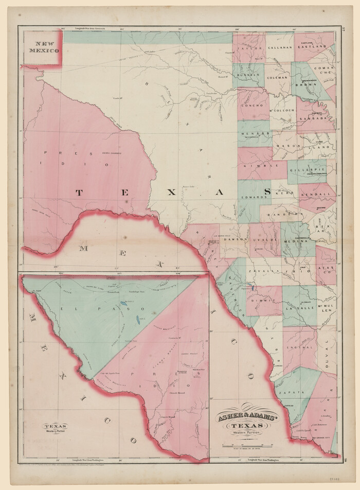 93787, Asher and Adams' Texas - Western Portion, General Map Collection