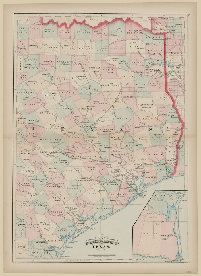 93788, Asher and Adams' Texas, General Map Collection
