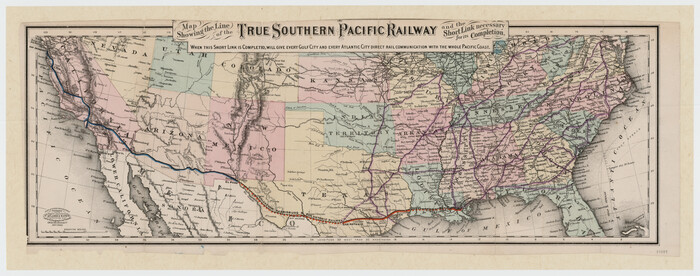 93789, Map showing the line of the True Southern Pacific Railway and the short link necessary for its completion, General Map Collection
