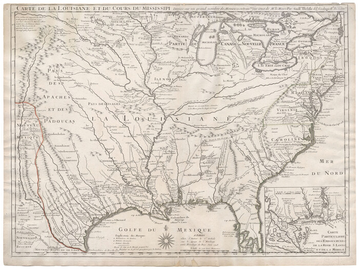 93821, Carte de la Louisiane et du Cours du Mississipi, Holcomb Digital Map Collection