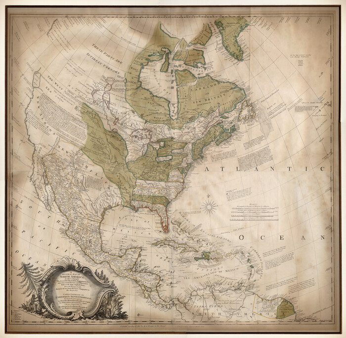 93827, A General Map of North America; In which is Express'd the several New Roads, Forts, Engagements, & c. taken from Actual Surveys and Observations Made in the Army employ'd there, Holcomb Digital Map Collection
