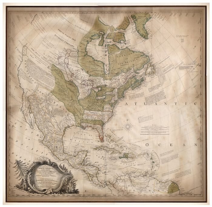 93827, A General Map of North America; In which is Express'd the several New Roads, Forts, Engagements, & c. taken from Actual Surveys and Observations Made in the Army employ'd there, Holcomb Digital Map Collection