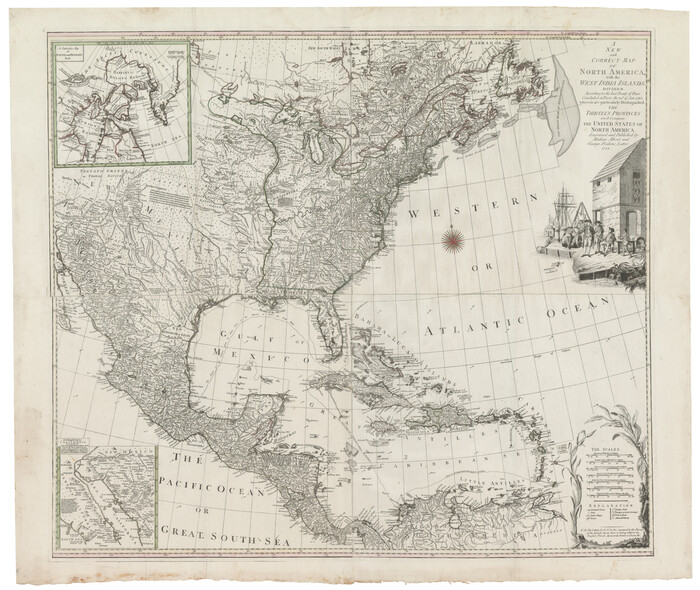 93828, A New and Correct Map of North America, with the West India Islands, Holcomb Digital Map Collection