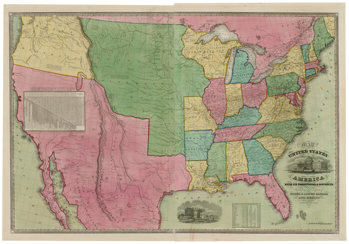 93852, Map of the United States of America with its territories and districts including also a part of upper and lower Canada and Mexico, Holcomb Digital Map Collection