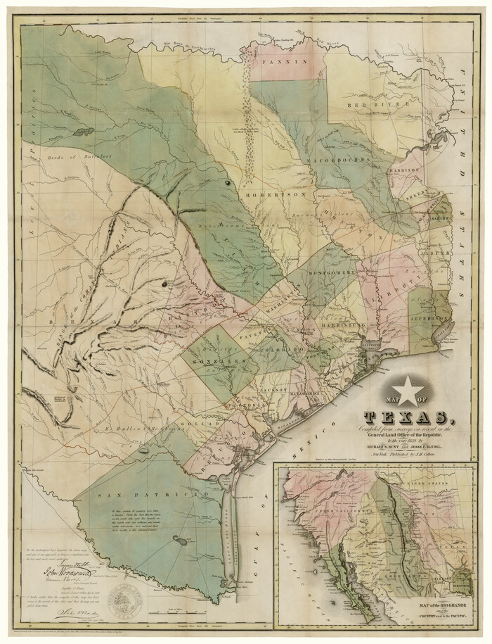 93858, Map of Texas, compiled from surveys on record in the General Land Office of the Republic, Holcomb Digital Map Collection
