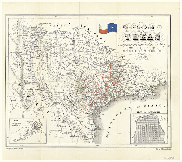 93880, Karte des Staates Texas (aufgenommen in die Union 1846) nach der neuesten Eintheilung, Holcomb Digital Map Collection