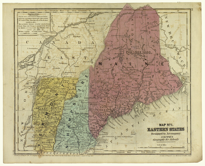 93885, Map No. 1. Eastern States designed to accompany Smith's Geography for School, Holcomb Digital Map Collection