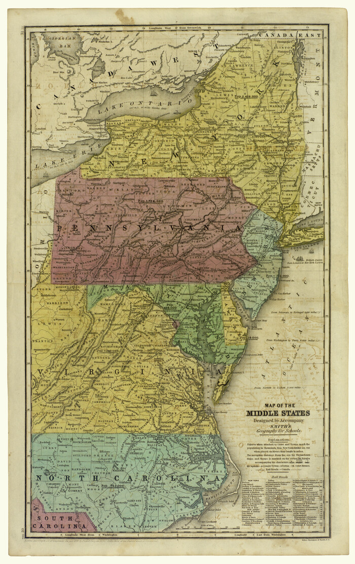 93887, Map of the Middle States designed to accompany Smith's Geography for Schools, Holcomb Digital Map Collection
