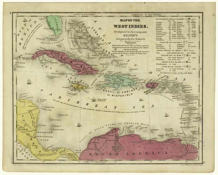 93893, Map of the West Indies designed to accompany Smith's Geography for Schools, Holcomb Digital Map Collection