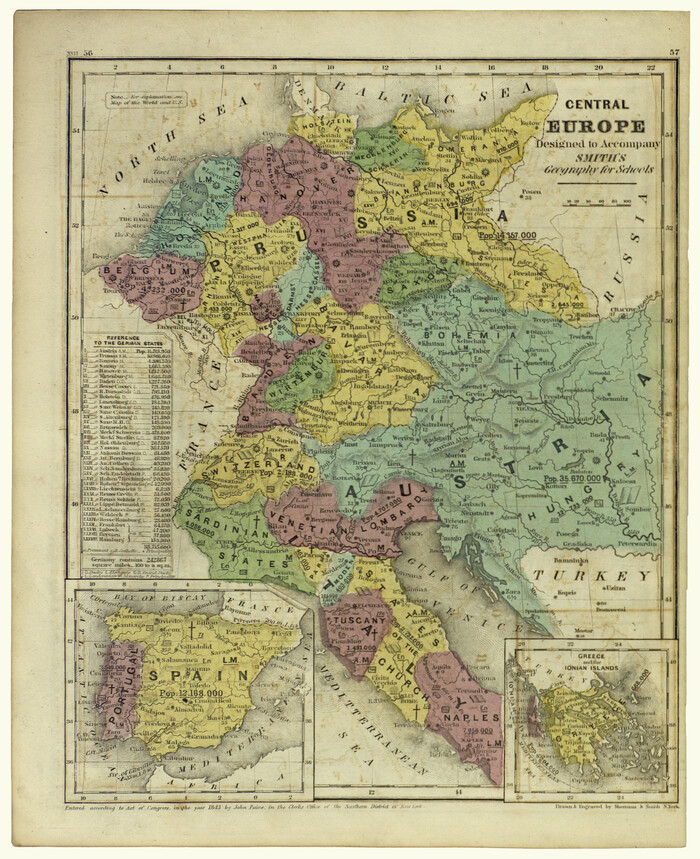 93895, Central Europe designed to accompany Smith's Geography for Schools, Holcomb Digital Map Collection