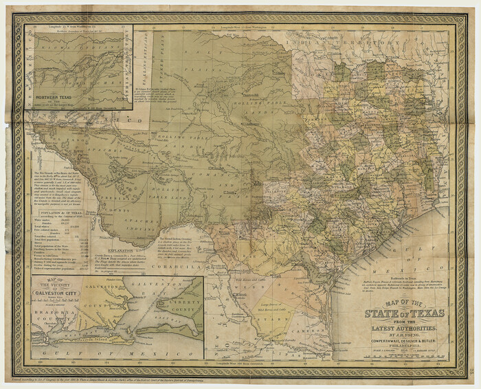 93901, Map of the State of Texas from the Latest Authorities, Holcomb Map Collection
