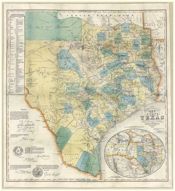 93903, J. De Cordova's Map of the State of Texas Compiled from the records of the General Land Office of the State, Holcomb Digital Map Collection
