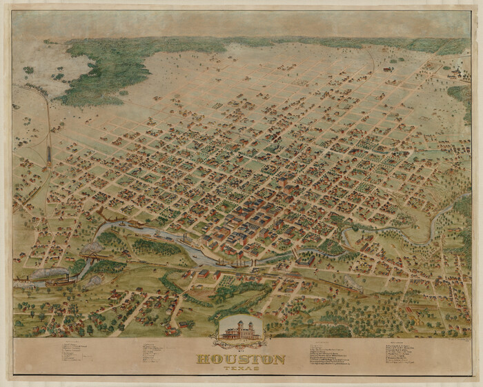 93908, Bird's Eye View of the City of Houston, Texas, Holcomb Digital Map Collection