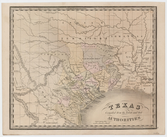 93922, Texas compiled from the latest and best authorities, General Map Collection