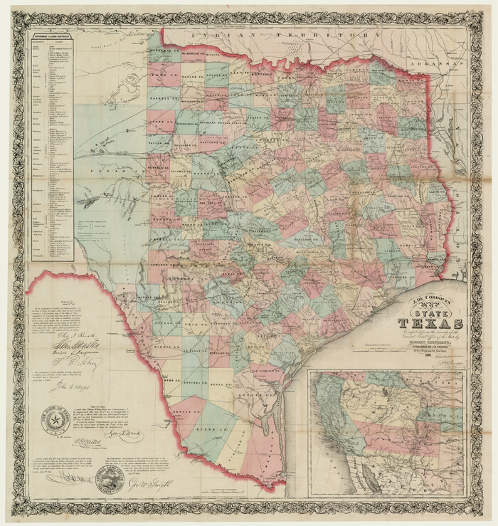 93931, J. De Cordova's Map of the State of Texas Compiled from the records of the General Land Office of the State, Rees-Jones Digital Map Collection