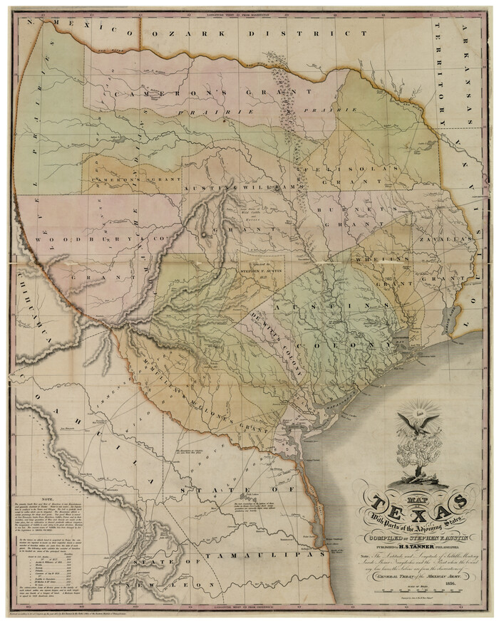 93932, Map of Texas With Parts of the Adjoining States, Rees-Jones Digital Map Collection