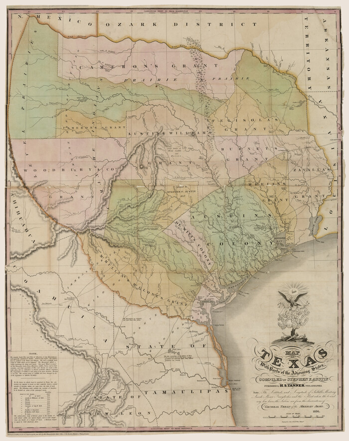 93932, Map of Texas With Parts of the Adjoining States, Rees-Jones Digital Map Collection