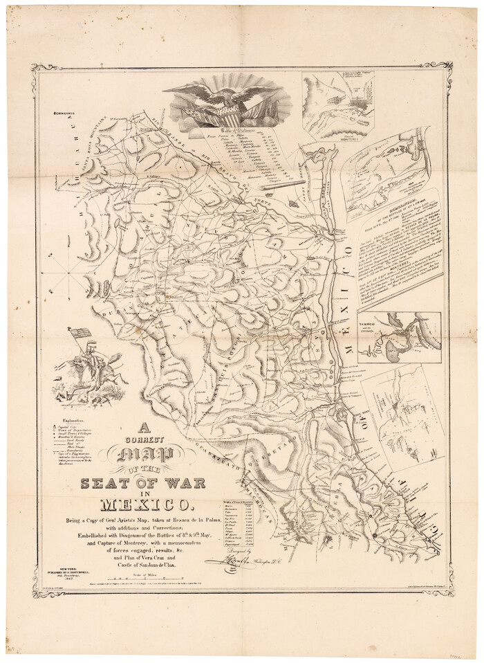 93962, A Correct Map of the Seat of War in Mexico Being a Copy of Genl Arista's Map, taken at Resaca de la Palma, with additions and Corrections, General Map Collection
