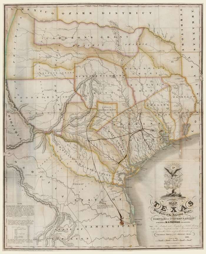 93963, Map of Texas with Parts of the Adjoining States, Non-GLO Digital Images