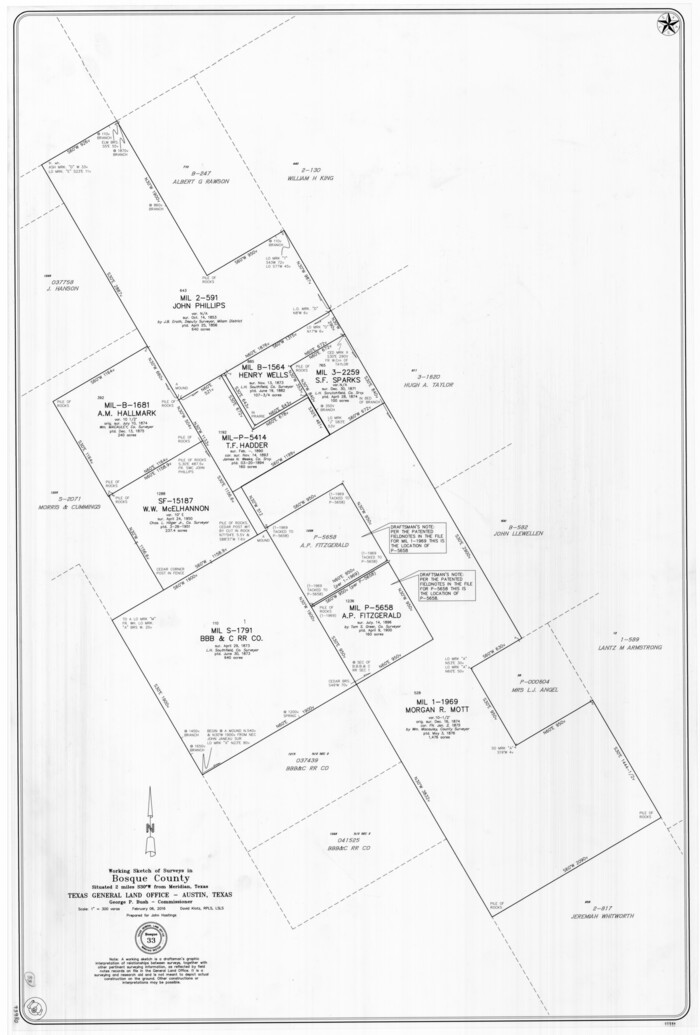 93980, Bosque County Working Sketch 33, General Map Collection