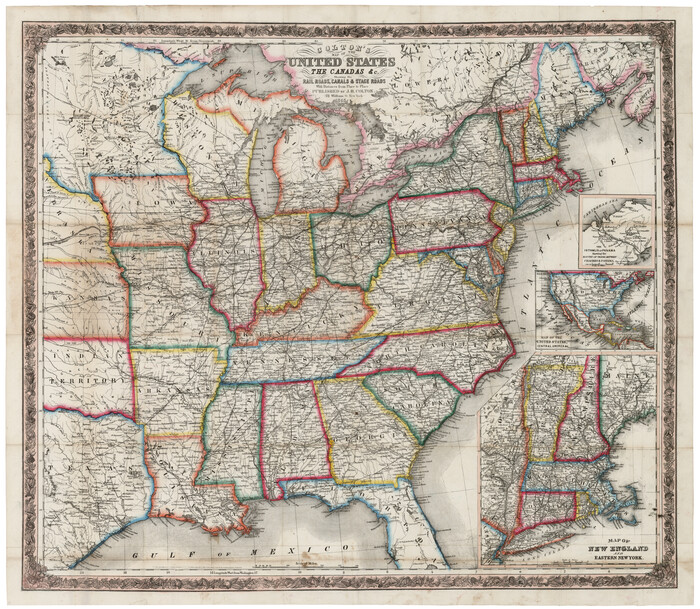 93983, Colton's Map of United States, the Canadas & c. showing the Railraods, Canals & Stage Roads with distances from place to place, Rees-Jones Digital Map Collection