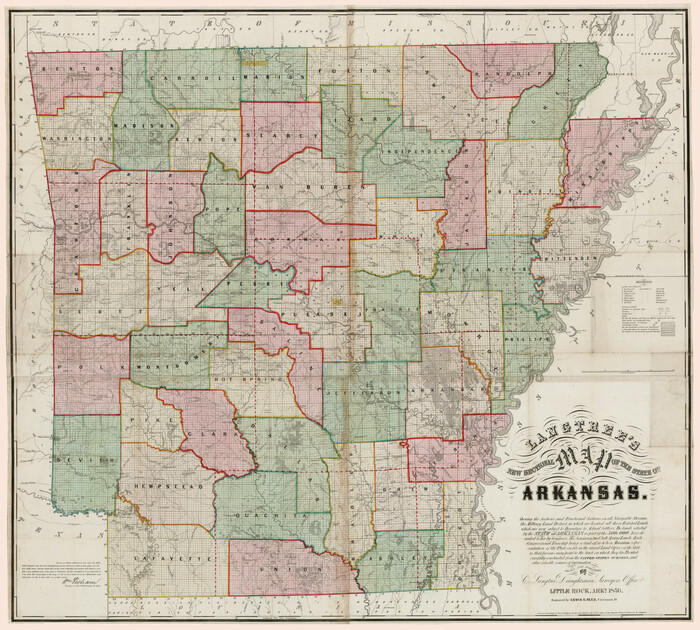 93987, Langtree's New Sectional Map of the State of Arkansas, Rees-Jones Digital Map Collection