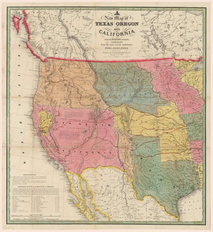 93990, A New Map of Texas, Oregon and California with the regions adjoining, compiled from the most recent authorities, Rees-Jones Digital Map Collection