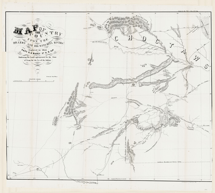93999, Map of the Country upon the Brazos and Big Witchita Rivers Explored in 1854 by Capt. R.B. Marcy 5th U.S. Infy. Embracing the Lands appropriated by the State of Texas for the Use of the Indians, General Map Collection