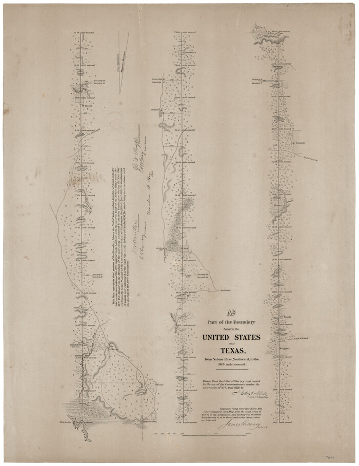 94003, A2 - Part of the Boundary between the United States and Texas from Sabine River Northward to the 36th mile mound, General Map Collection