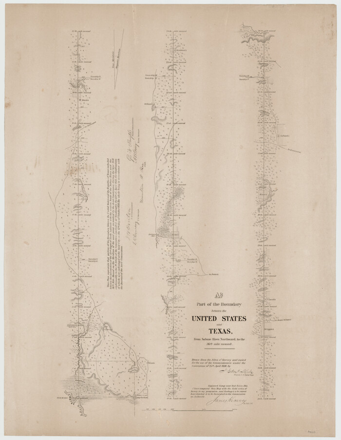94003, A2 - Part of the Boundary between the United States and Texas from Sabine River Northward to the 36th mile mound, General Map Collection