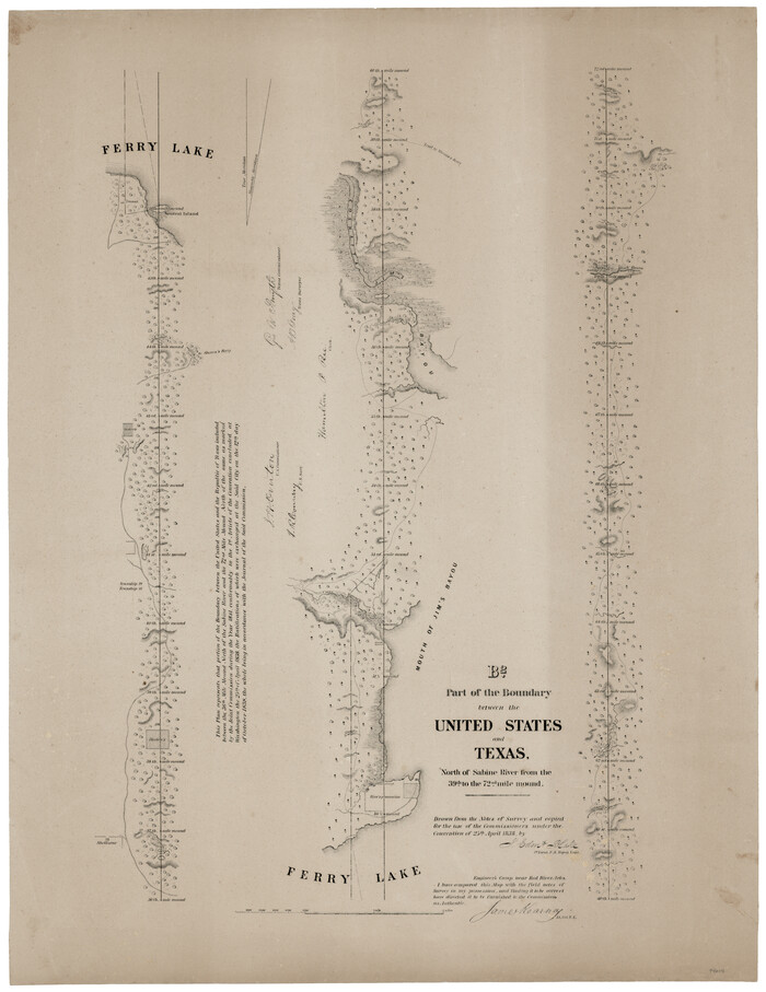 94004, B2 - Part of the Boundary between the United States and Texas North of Sabine River from the 39th [i.e. 36th] to the 72nd mile mound, General Map Collection
