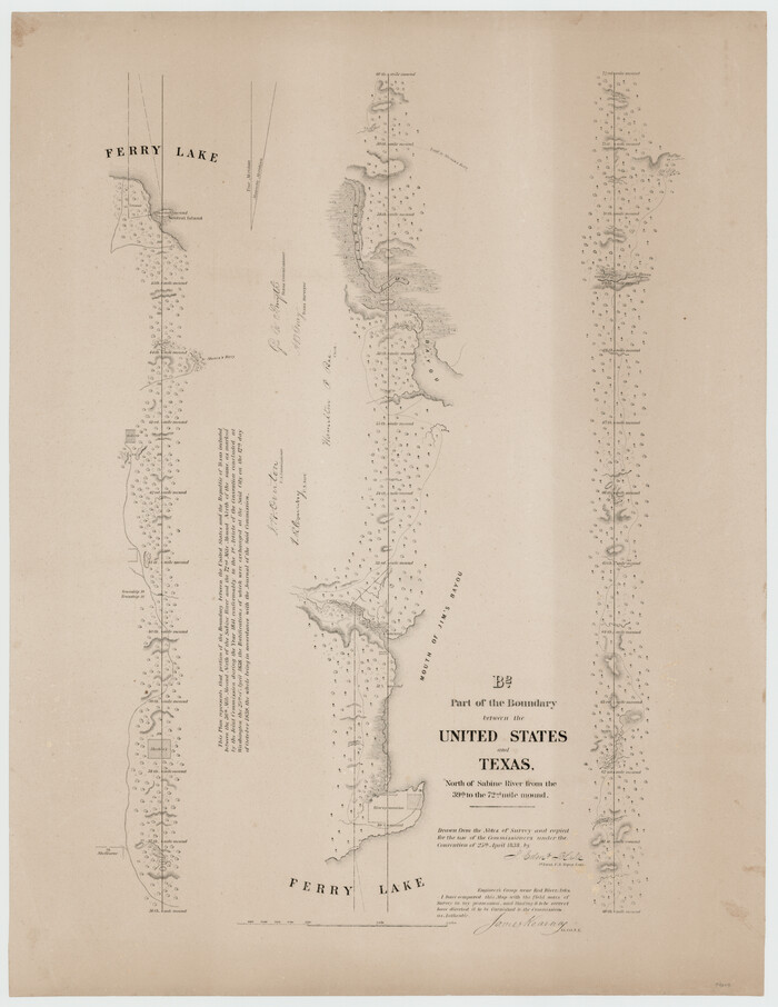 94004, B2 - Part of the Boundary between the United States and Texas North of Sabine River from the 39th [i.e. 36th] to the 72nd mile mound, General Map Collection