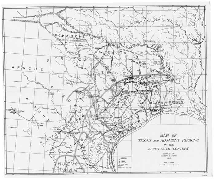 94007, Map of Texas and Adjacent Regions in the Eighteenth Century, General Map Collection
