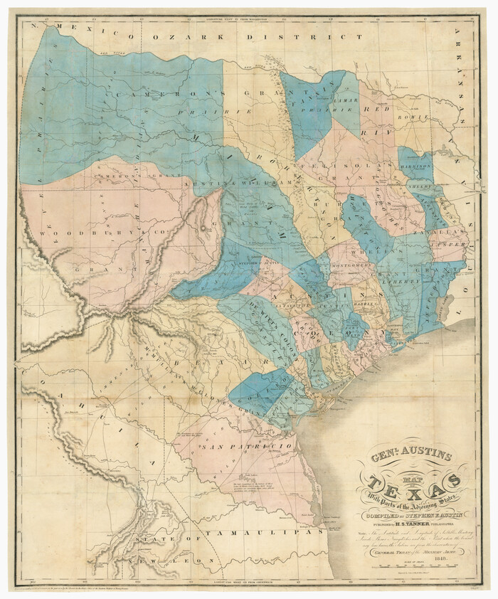 94027, Genl. Austins Map of Texas With Parts of the Adjoining States, General Map Collection
