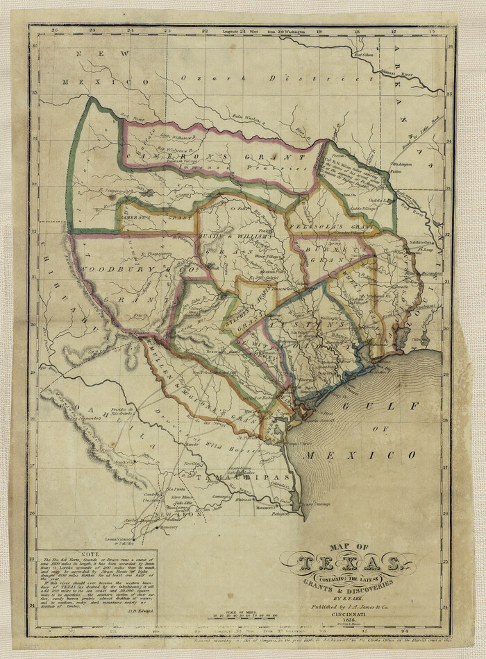 94039, Map of Texas containing the Latest Grants & Discoveries, General Map Collection